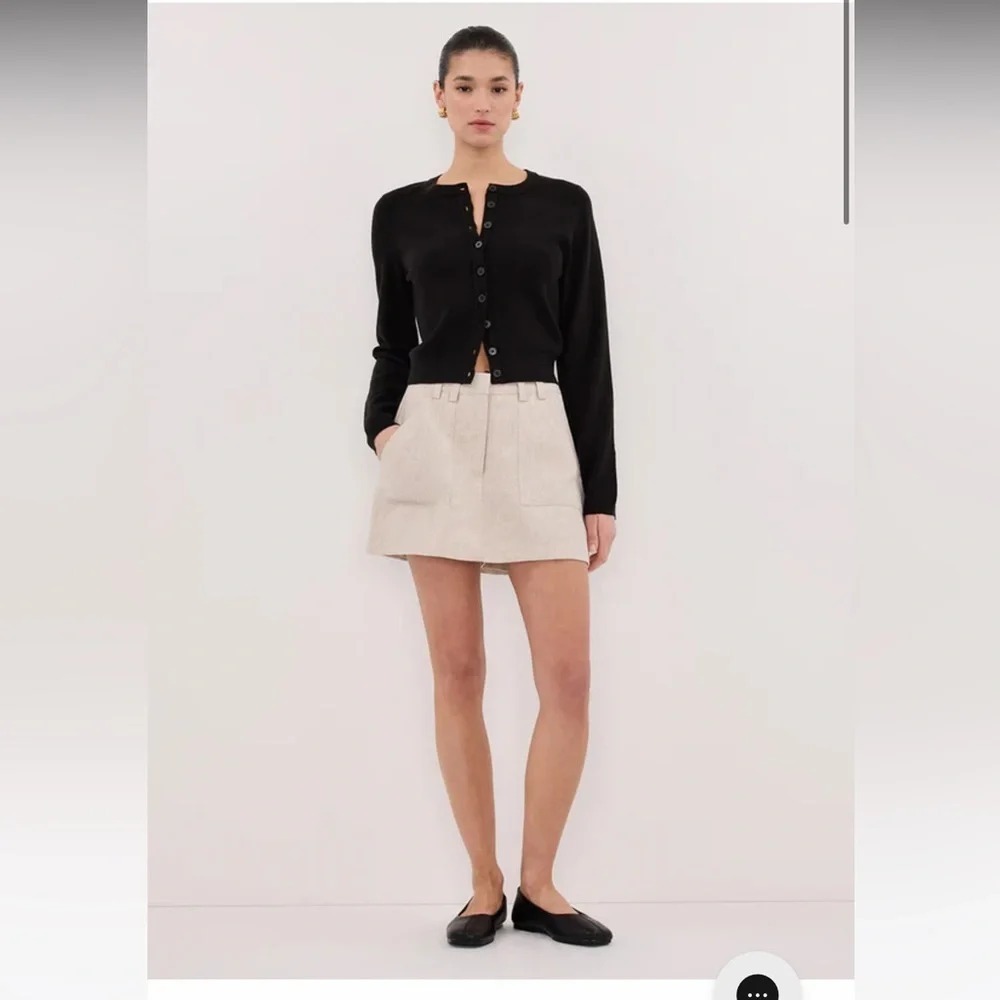 DISHH Eva Linen Mini Skort Shorts Skirt Natural Tan Khaki Size 6
